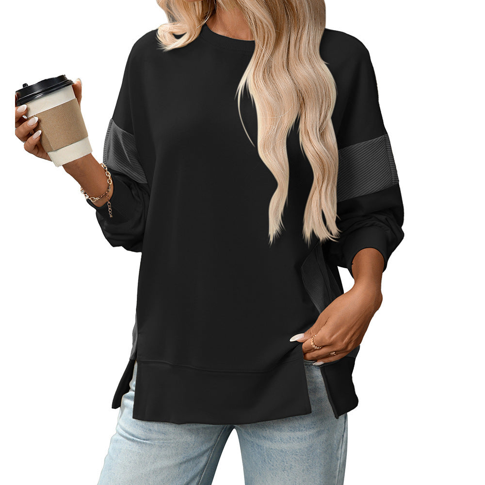 Round Neck Multicolor Round Neck All-matching Casual Loose Sweatshirt