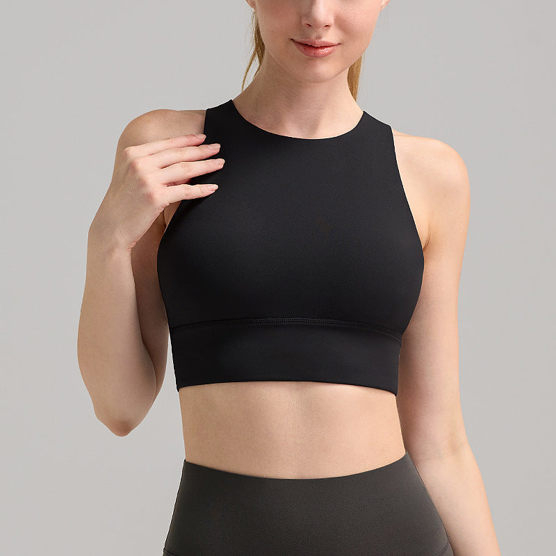 Sports Vest Ladies Belt Chest Pad Rib Breathable Quick-drying Workout Top