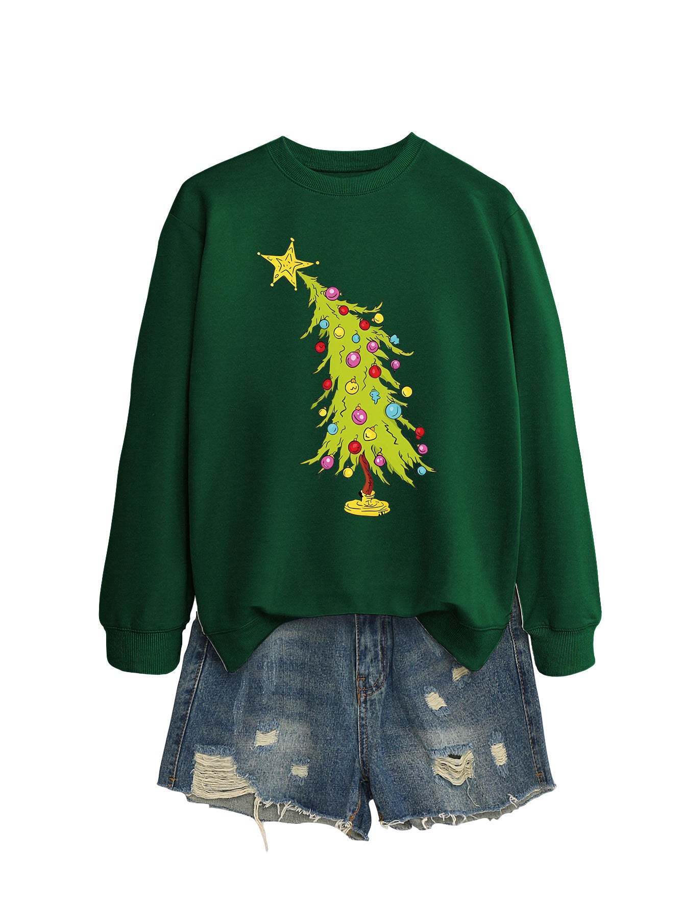 Five-pointed Star Green Christmas Tree Fashion Sweater Female