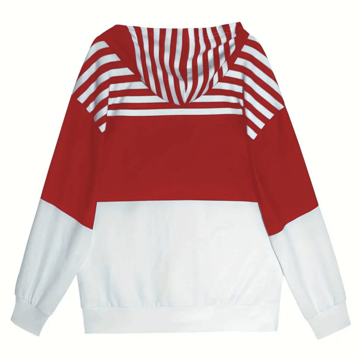 Casual Striped Contrast Color Zipper Hooded Sweater