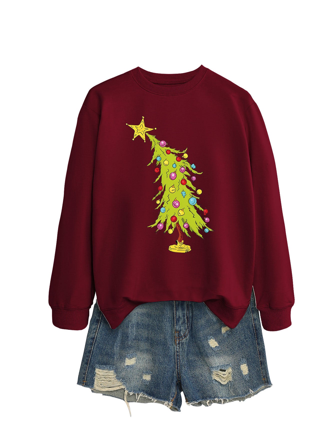 Five-pointed Star Green Christmas Tree Fashion Sweater Female