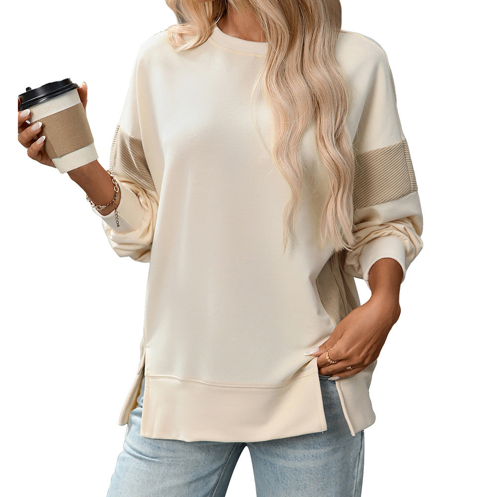 Round Neck Multicolor Round Neck All-matching Casual Loose Sweatshirt