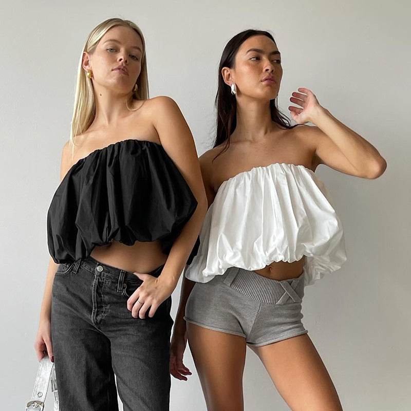 Solid Color Two-way Tube Top Top Skirt