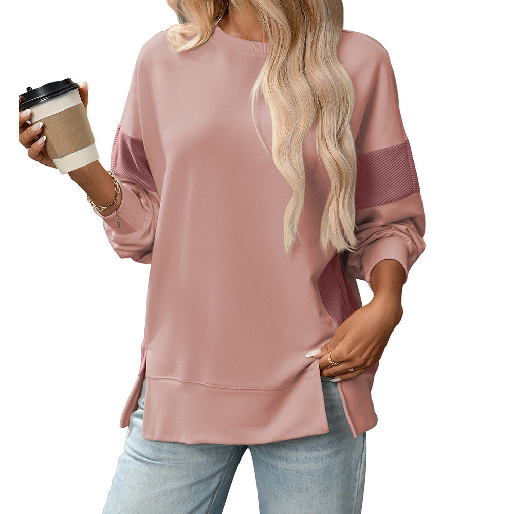 Round Neck Multicolor Round Neck All-matching Casual Loose Sweatshirt