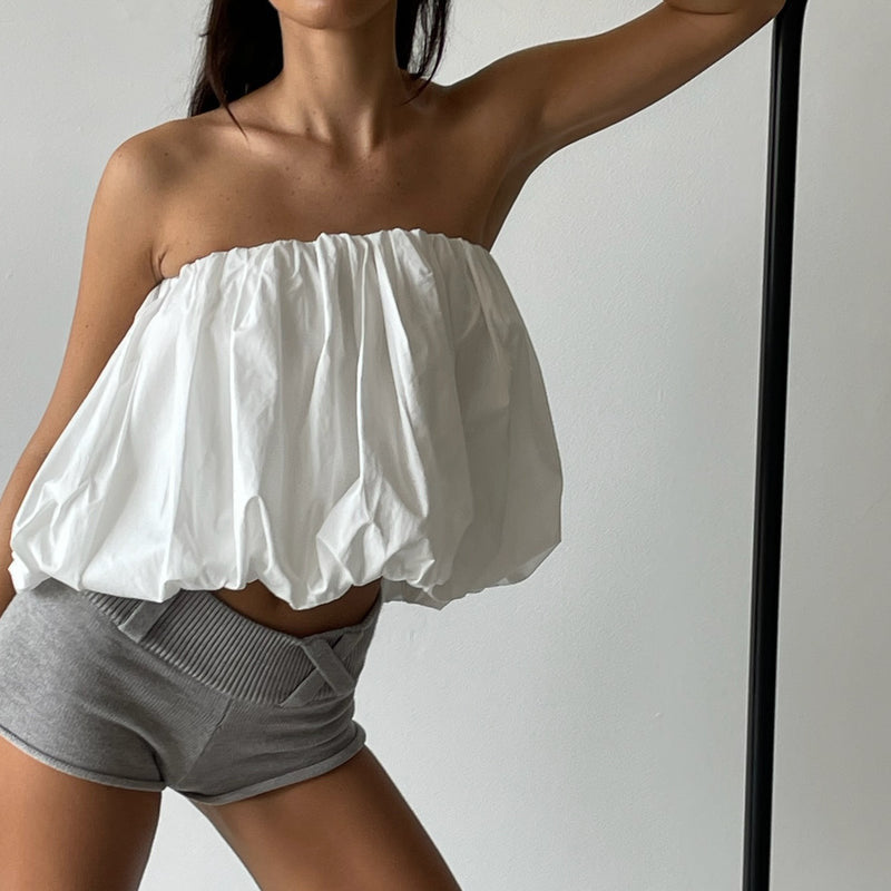 Solid Color Two-way Tube Top Top Skirt