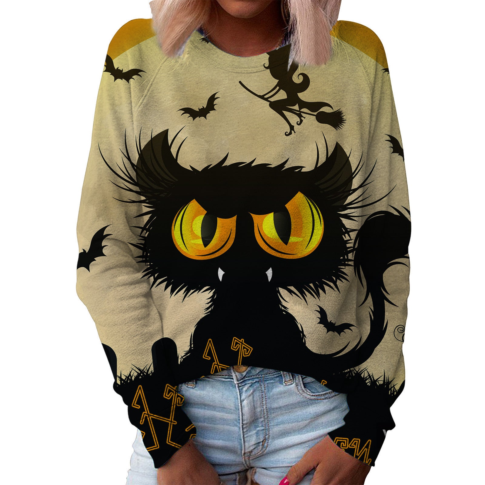 Christmas Women's Top Halloween Main Body Printed Round Neck