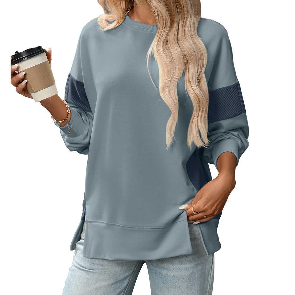 Round Neck Multicolor Round Neck All-matching Casual Loose Sweatshirt