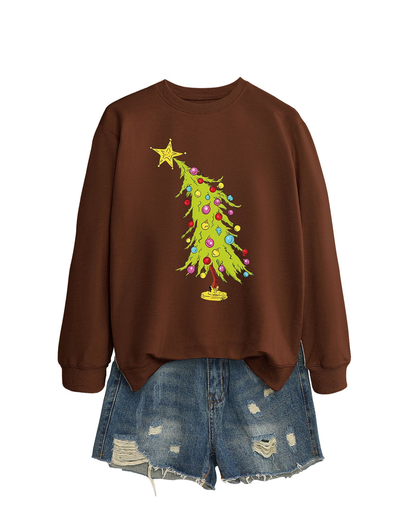 Five-pointed Star Green Christmas Tree Fashion Sweater Female