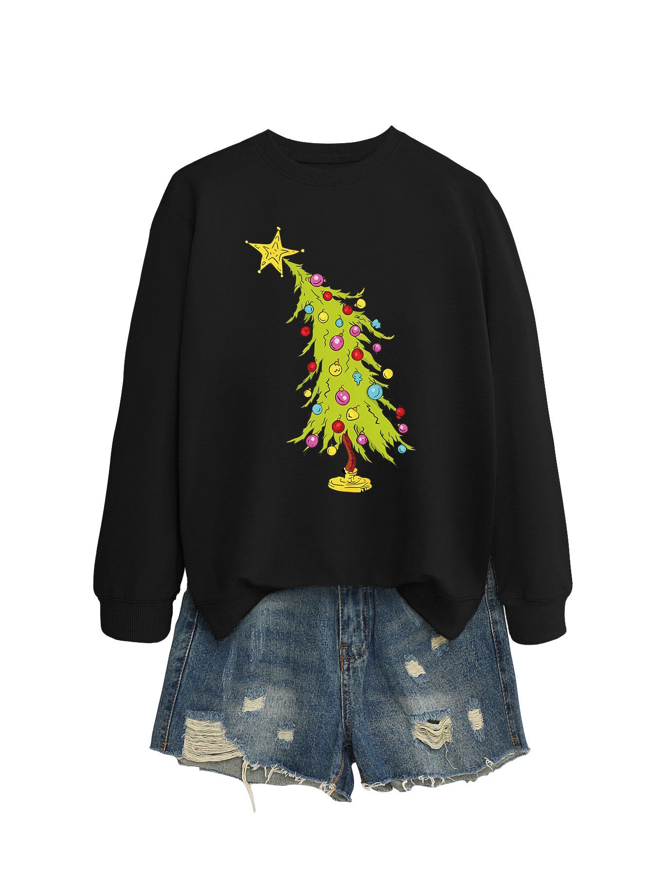 Five-pointed Star Green Christmas Tree Fashion Sweater Female