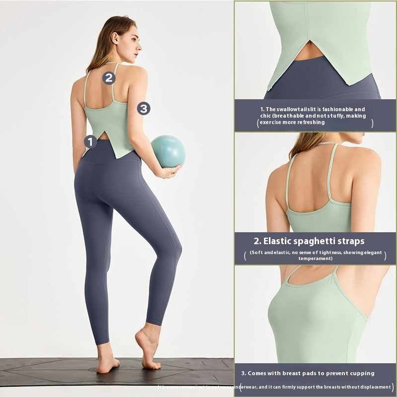 Yoga Clothes Vest Chest Pad Pilates Workout Underwear Sexy