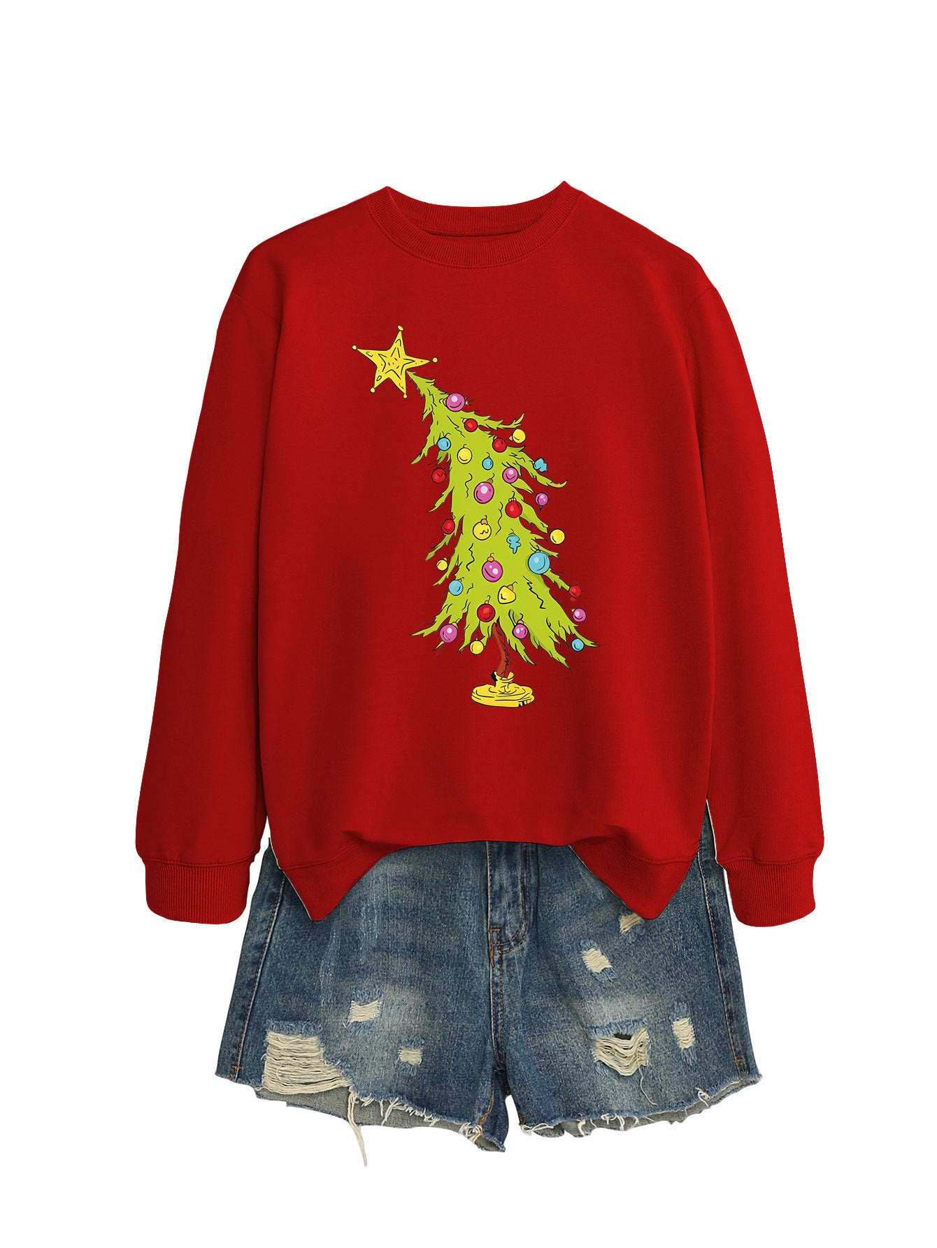 Five-pointed Star Green Christmas Tree Fashion Sweater Female