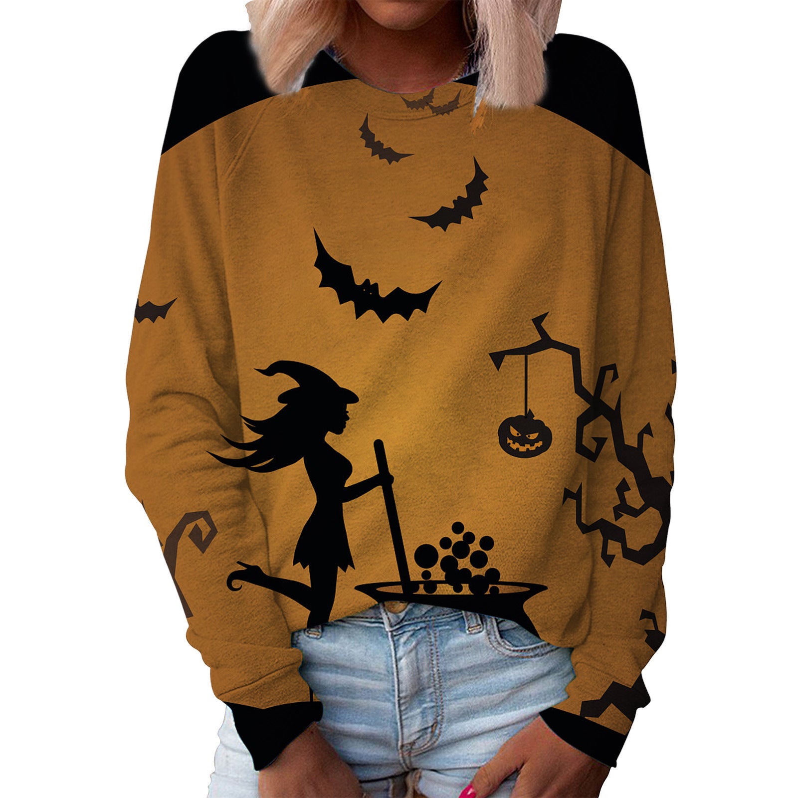 Christmas Women's Top Halloween Main Body Printed Round Neck