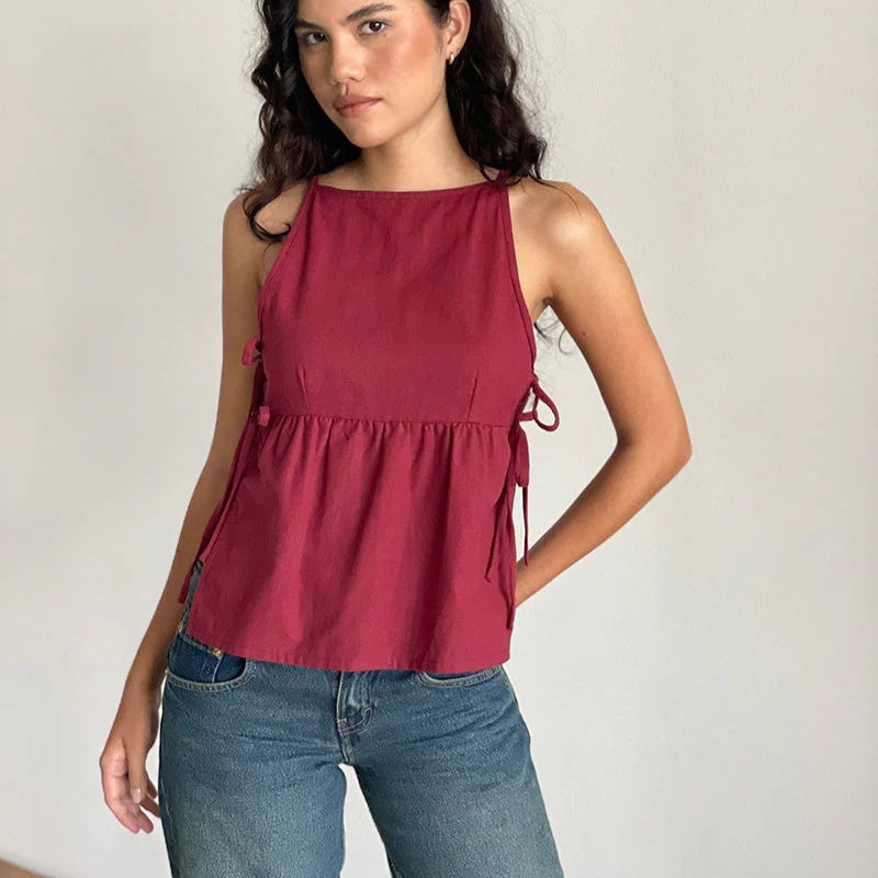 Strap Strap Sexy Checkered Top